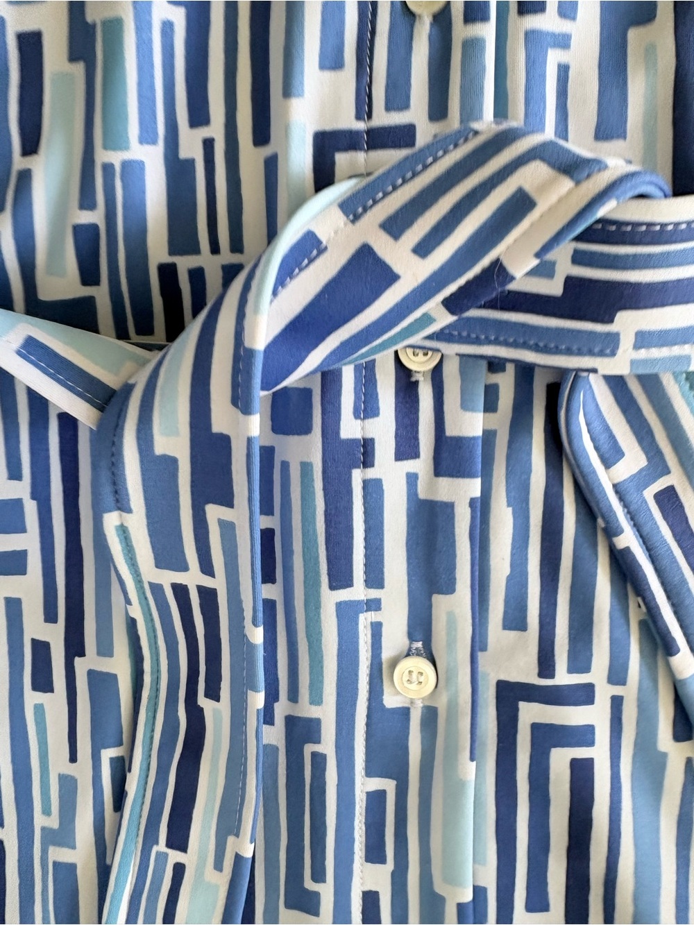 J.McLaughlin Sophia Shirt Dress In Sinclair Heraldic Large L Catalina Fabric - Picture 6 of 10